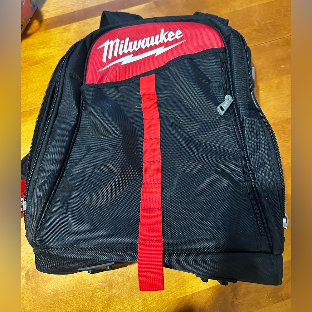 Milwaukee Tool Black and Red Backpack